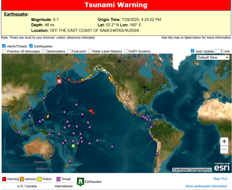 Tsunami warning la county